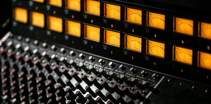 Closeup of a sound board