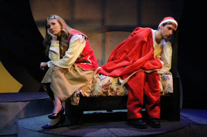 Drama students performing on stage
