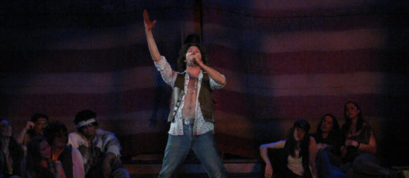 Drama students performing on stage