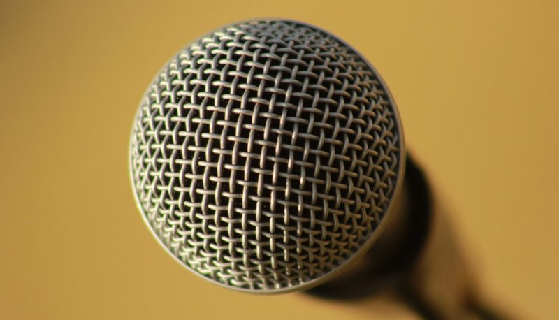 Close-up of a mic