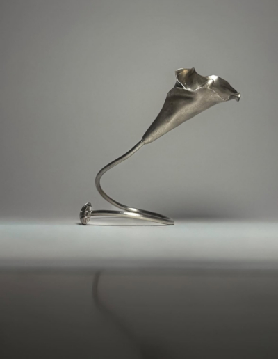 Mary Macapagal, Calla Lily Arm Cuff, 2025, sterling silver, 6 x 2.5 x 2.75 in.