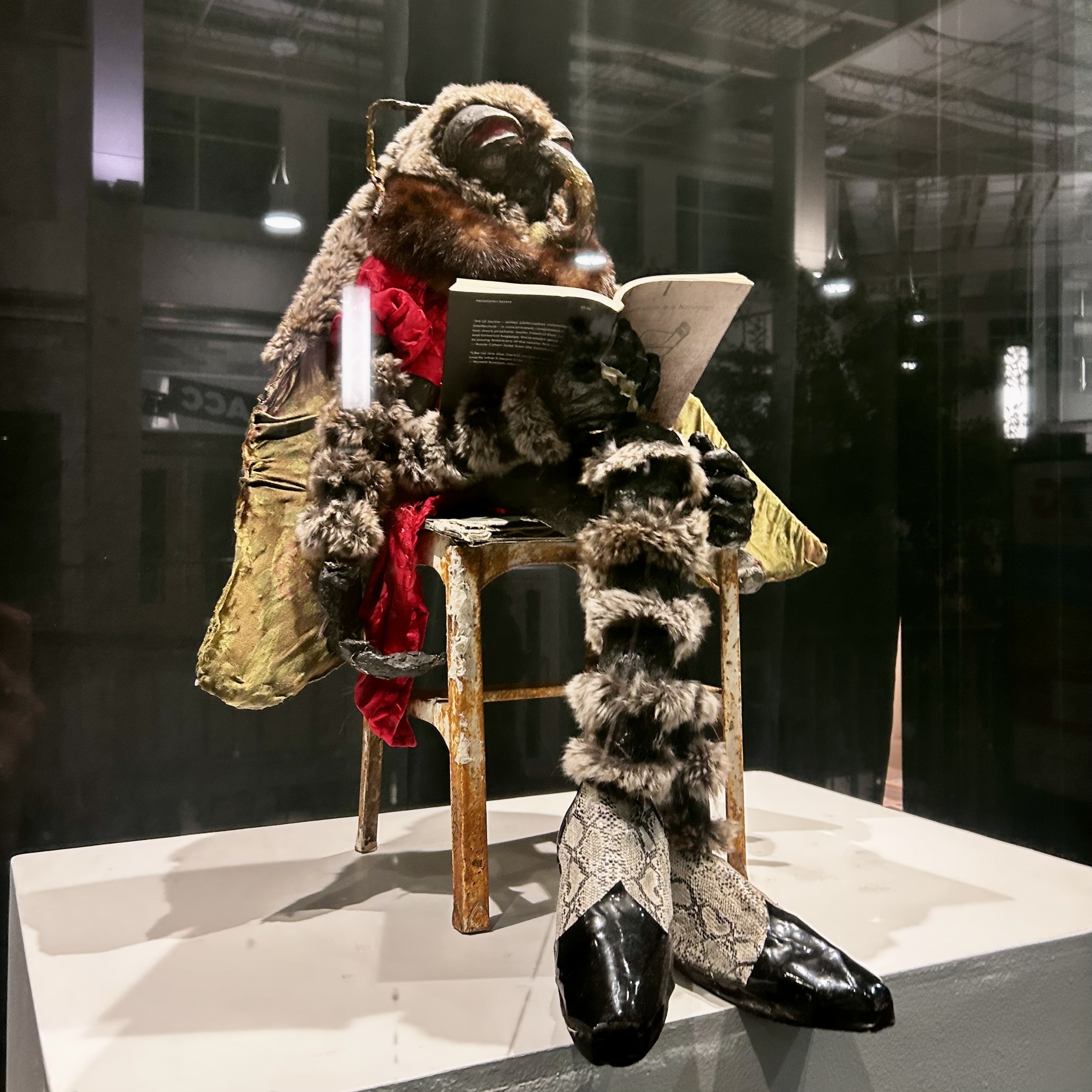 Image of artwork from the Permanent Collection on display in the front display window of Gallery 4000 which is located on ACC Highland campus, upstairs in building 4000.